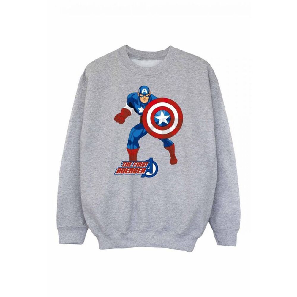 Captain America Boys The First Avenger Sweatshirt / Sports Grey/Blue/Red